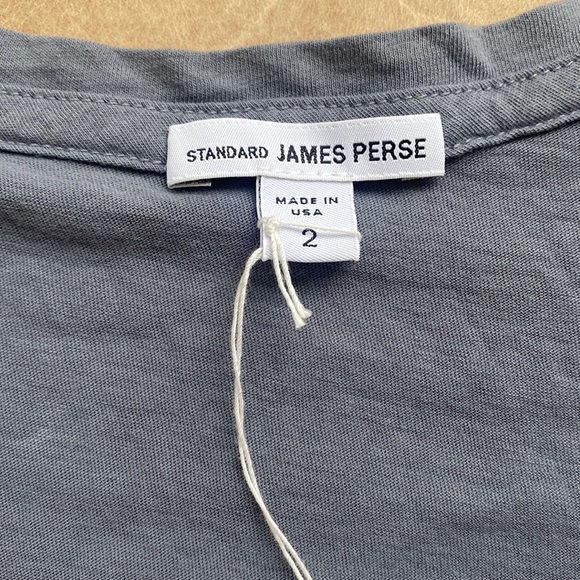 James Perse Women's Deep Scoop Neck Cap Sleeve Tee T-Shirt - Picture 5 of 5